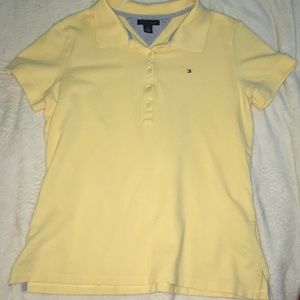 Yellow Tommy Hilfiger Polo Quarter Button Up